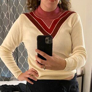 1980s Vintage Snugglers Wool/Acrylic Winter Mock Neck Sweater | Size 6/8 | $68